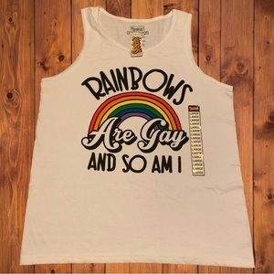 Rainbows Are Gay And So Am I Queer Pride LGBTQ Tank Top Shirt Cute Trans Rights